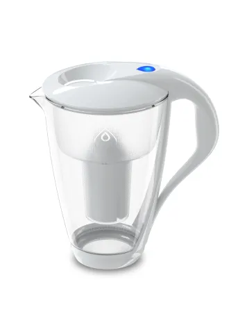 White Dafi glass pitcher with Classic filter