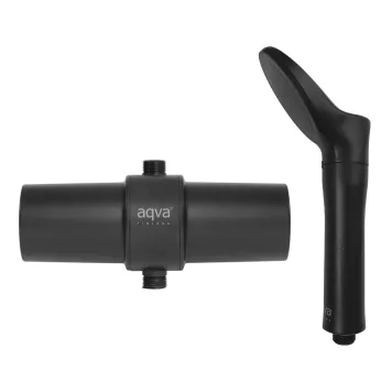 AQVA shower filter set, black. AQVA FRESH shower filter + shower head filter
